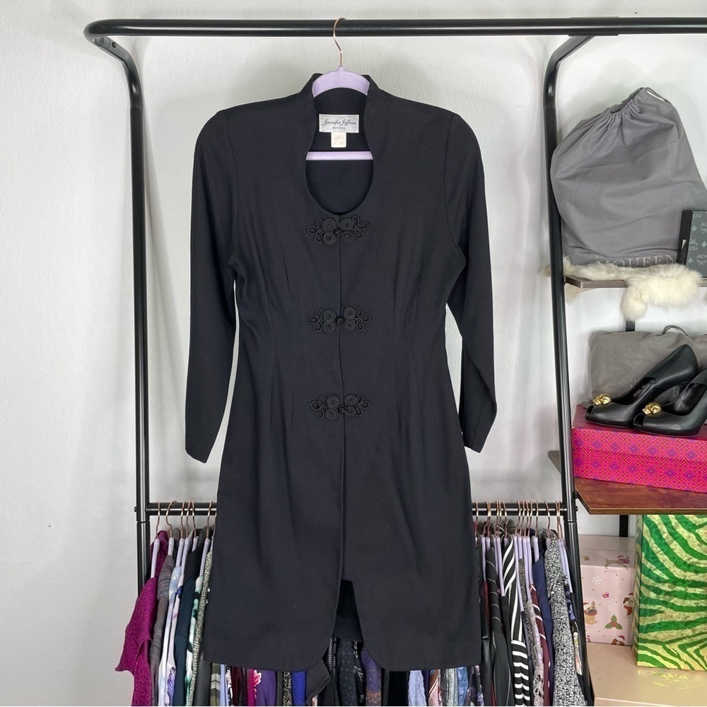 Vintage Jennifer Jeffries Petites Fitted Black  Blazer Dress